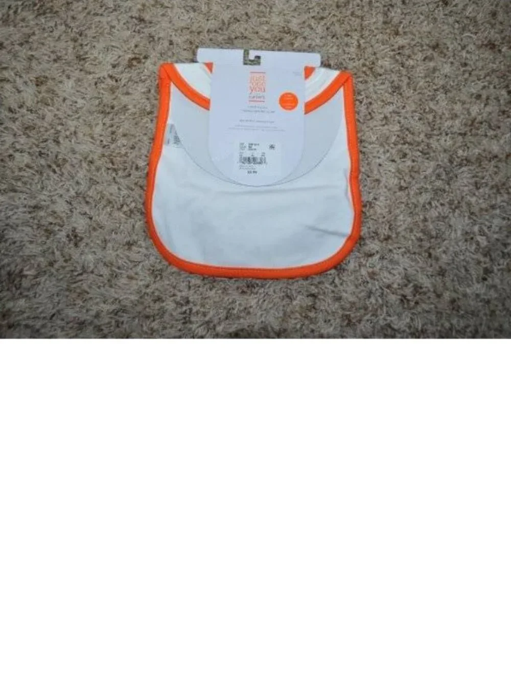 Baby My First Halloween Bib White Orange Water Resistant Snap Closure